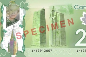 На канадской банкноте канадский лист