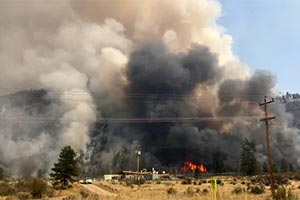 Пожар в Британской Колумбии достиг 1,500 гектар
