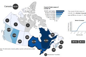 В Канаде 100 тысяч случаев заболевания COVID-19