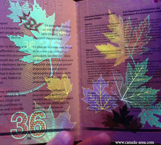 Канадский паспорт ультрафиолета 2